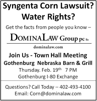 Syngenta and water rights meeting in Gothenburg, NE